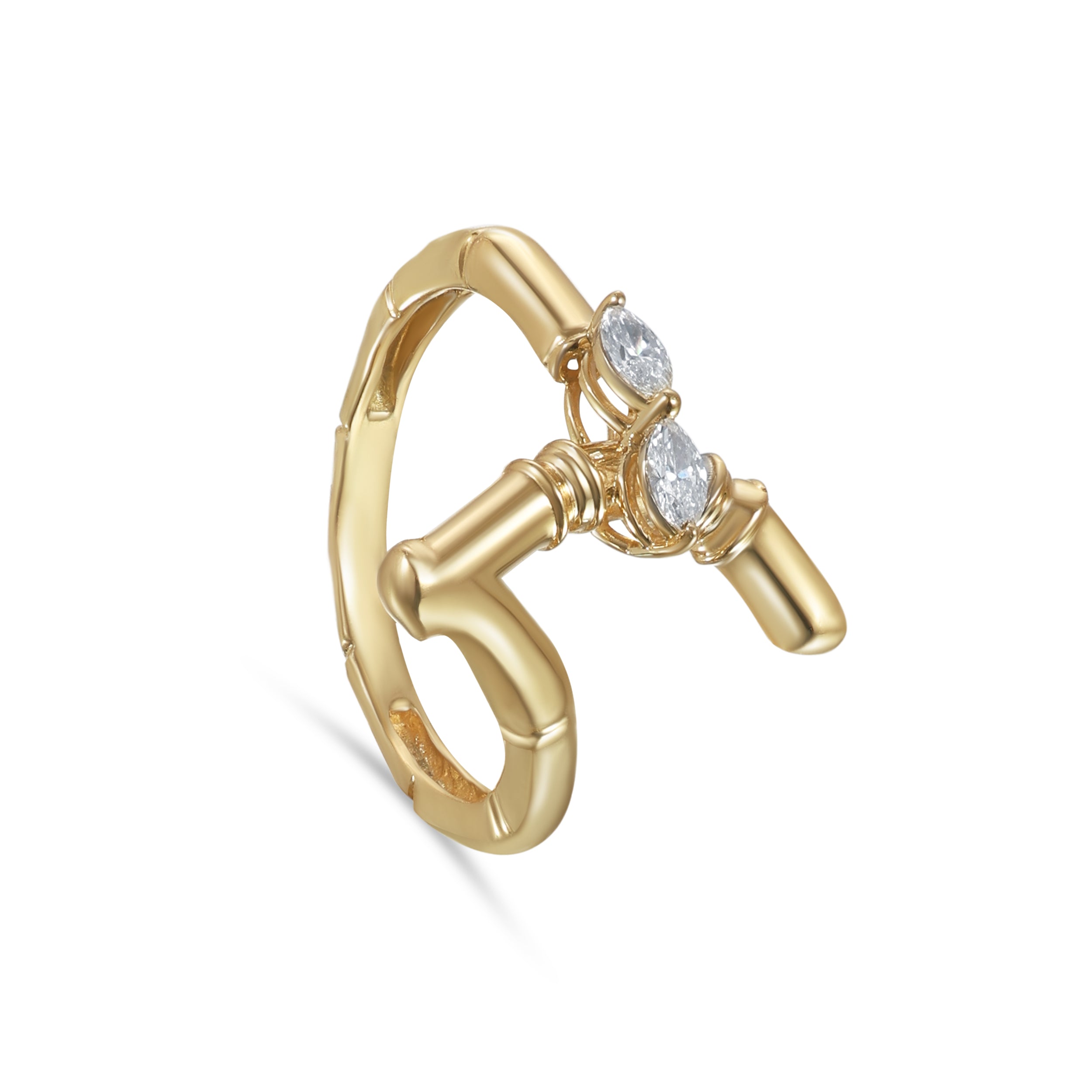 18k Yellow Gold & Diamond Lucky Stalks Ring - S-R525S -SIRAN-BY-IRAM-JEWELRY
