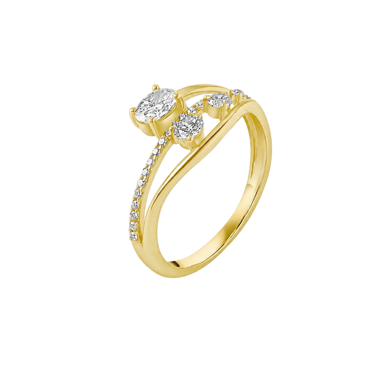 18k Yellow Gold Diamond Rings - S-R466S