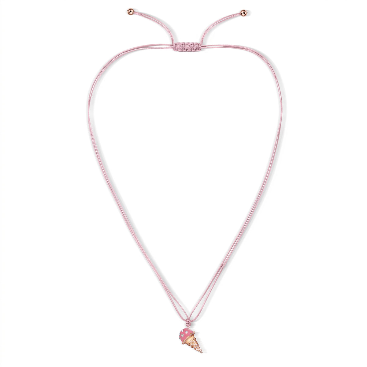 18K Rose Dolato Scoop Cone Diamond Necklace in Strawberry