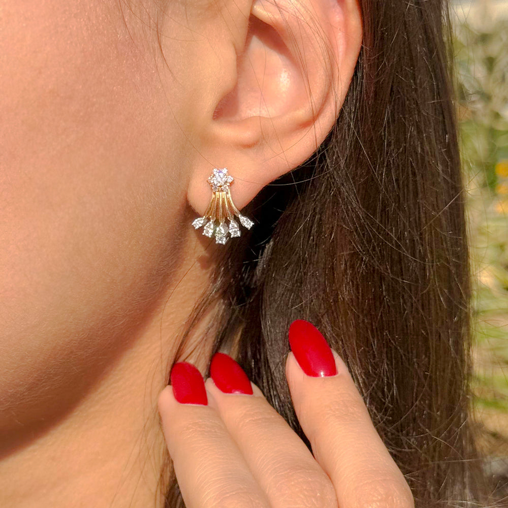 18k Rose gold Diamond Earrings - S-H060ES