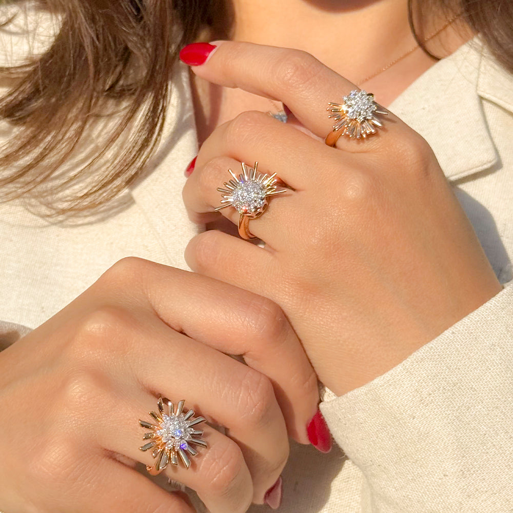 18k Rose gold Diamond Rings - S-R417S