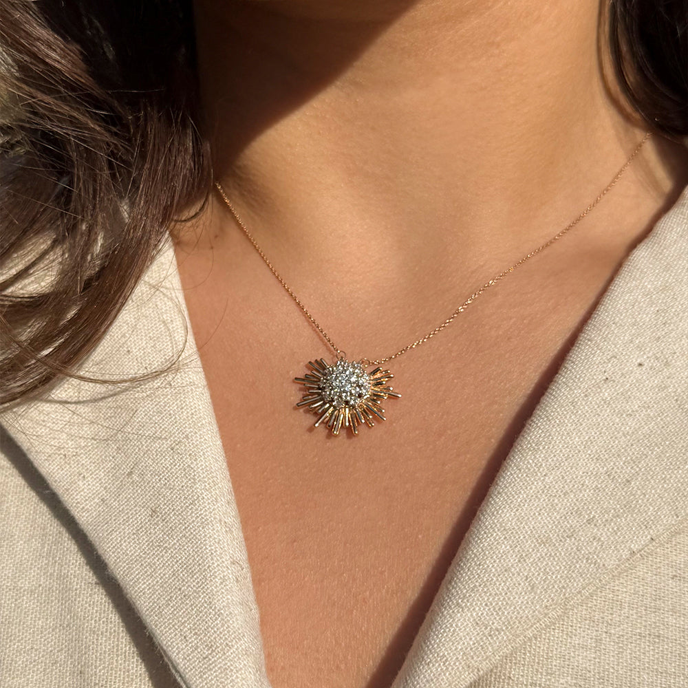 18k Rose gold Diamond Necklaces - S-H062PS