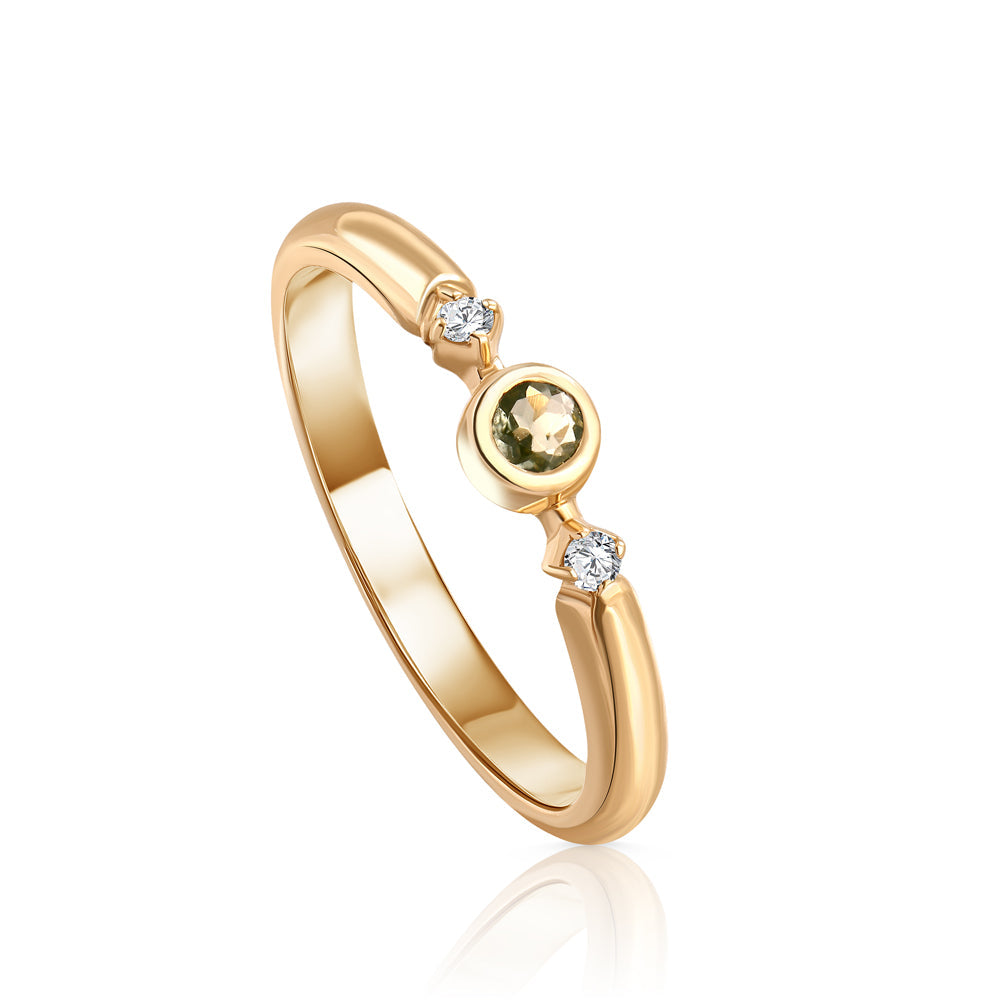 Summer Diamond Ring with Central stone in Rose 18K Gold S-R263S