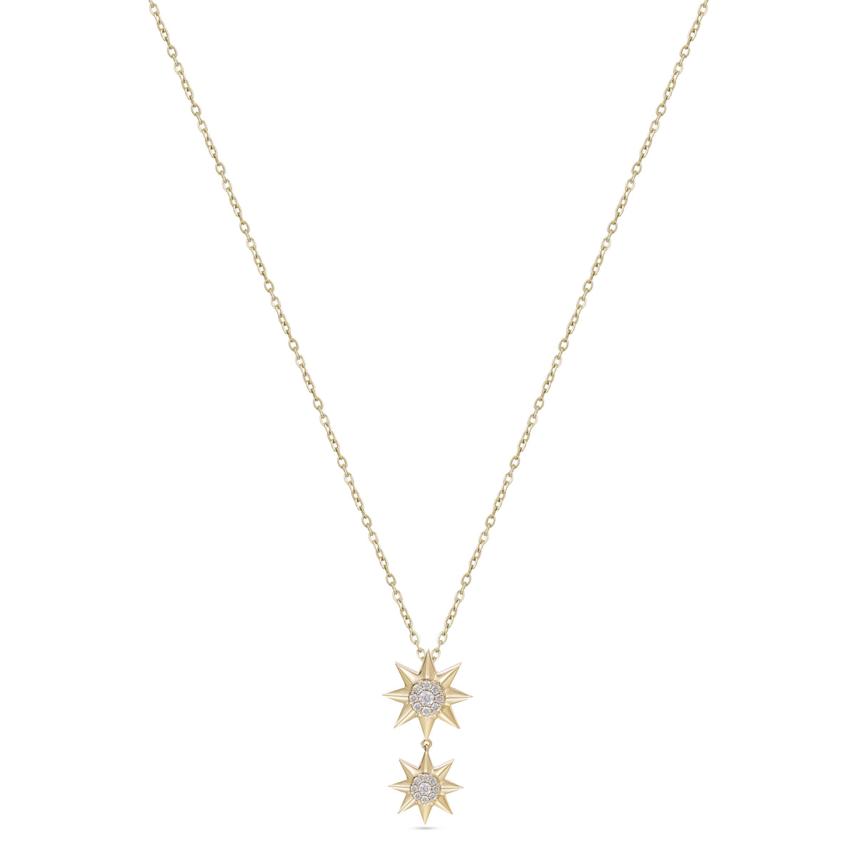 Astria 14K Gold Double Starburst Pendant with Diamonds