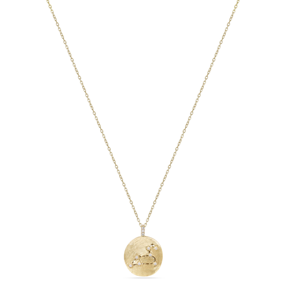 Astria 14K Gold Leo Constellation Pendant with Diamonds