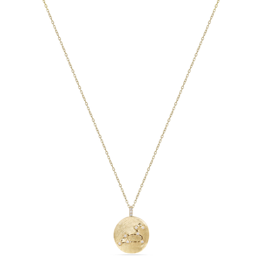 Astria 14K Gold Leo Constellation Pendant with Diamonds