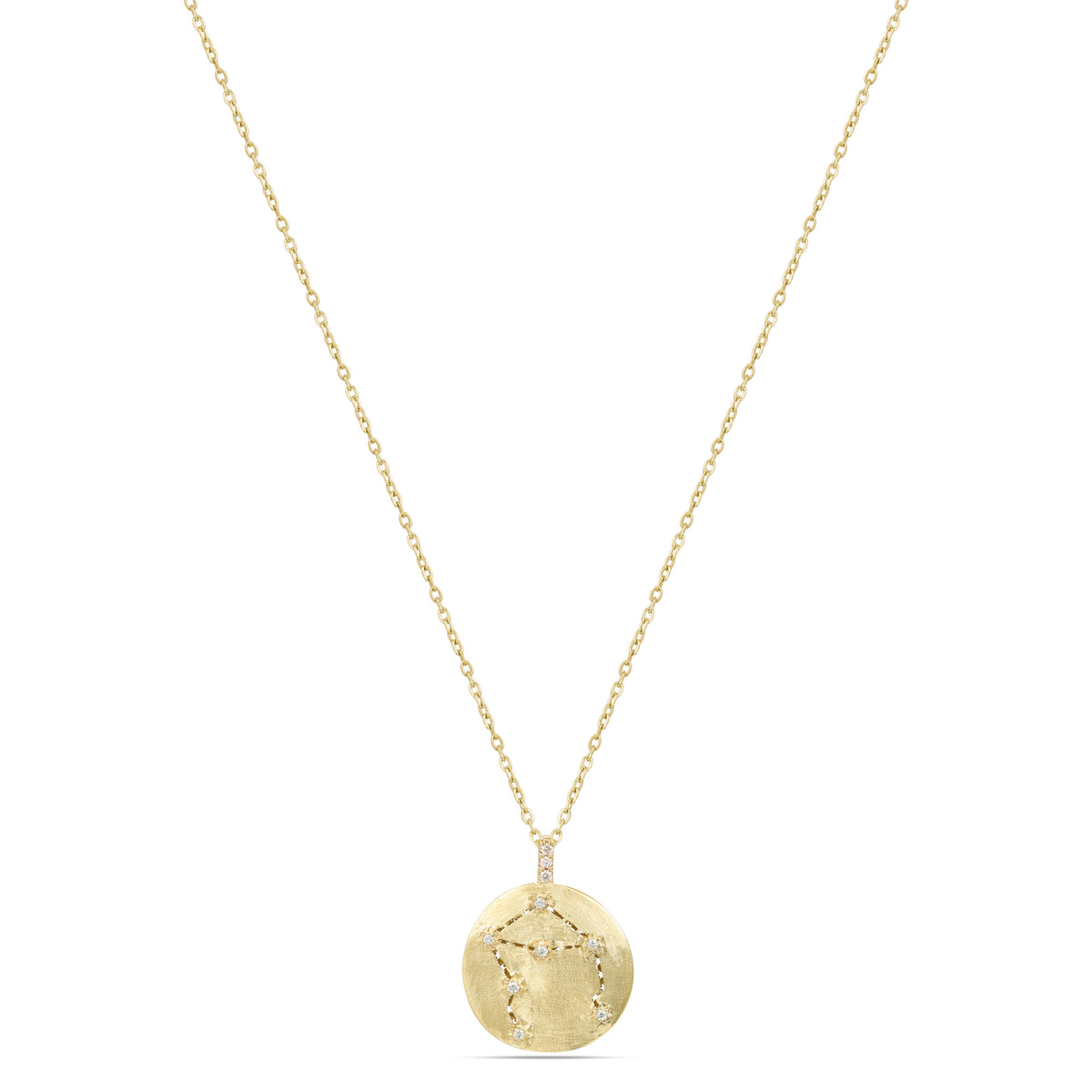 Astria 14K Gold Libra Constellation Pendant with Diamonds