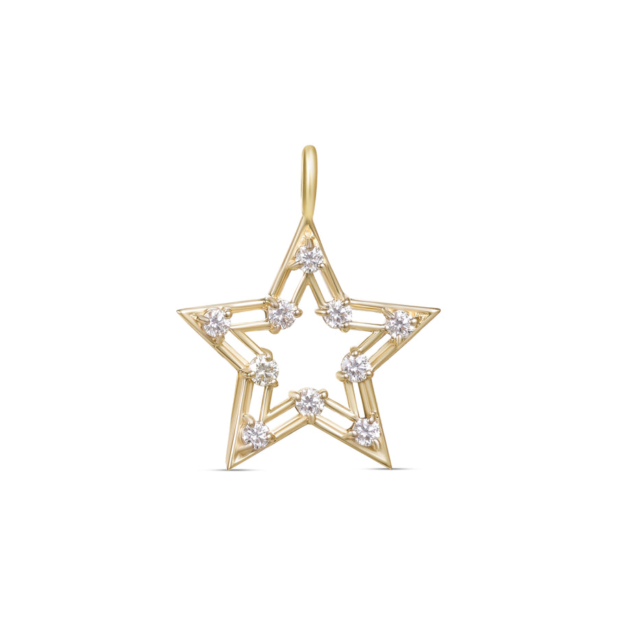 Astria 14K Gold Open Star Charm with Diamonds