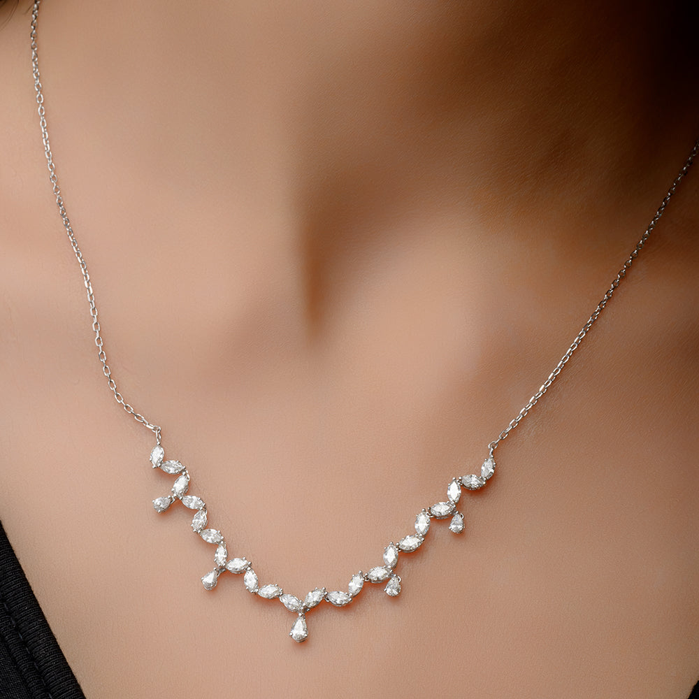 Precious Collier Diamond Necklace in 18K White gold - B-S-BG010P