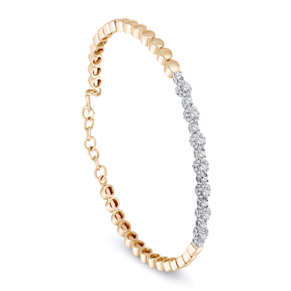 Special offer 18K Rose Gold Diamond Bangle - B-S-BG021B