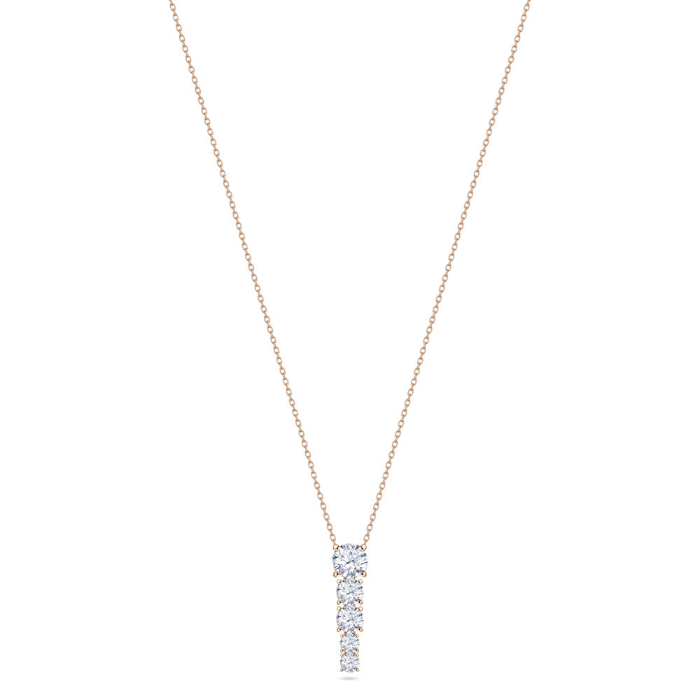 18K Rose Gold Diamond Necklace - B-XLINK2632P