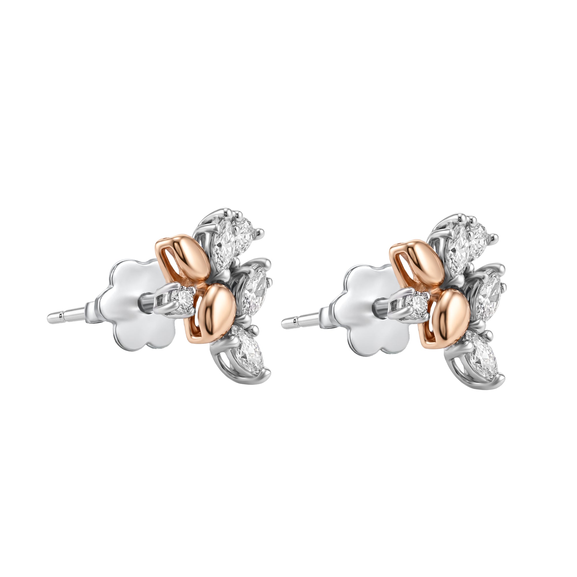 18k White Gold Grace Flowerburst Earrings with Diamonds - B-XLK4524E