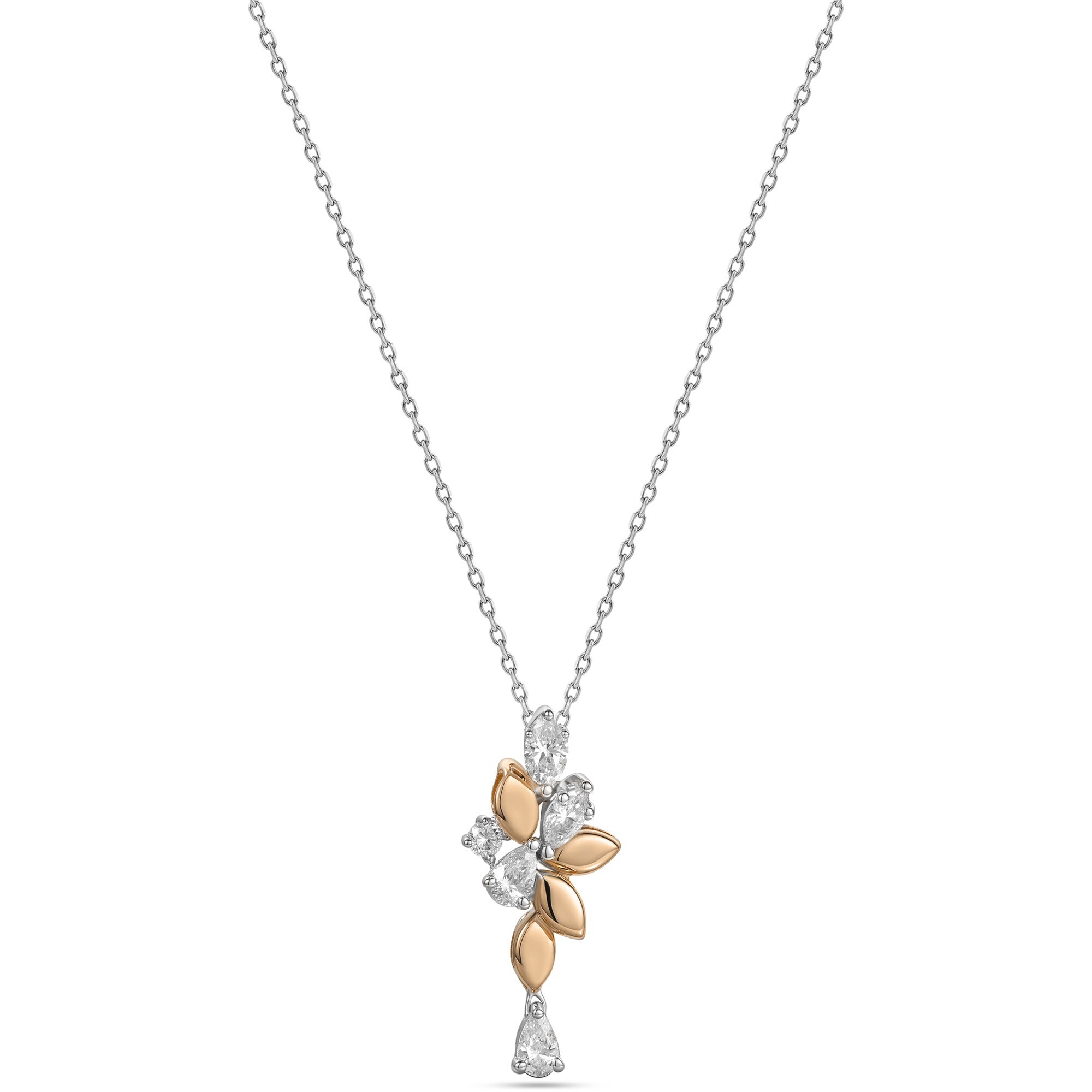18k White Gold Grace Pendant with Marquise Diamonds - B-XLK4615P