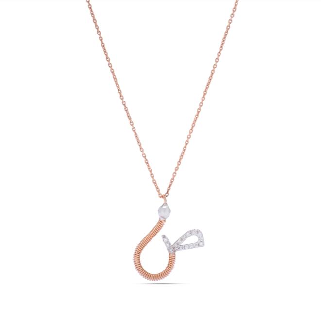 Beautiful Diamond Necklace fits you in letter SAAD 18K Rose Gold - S-P48