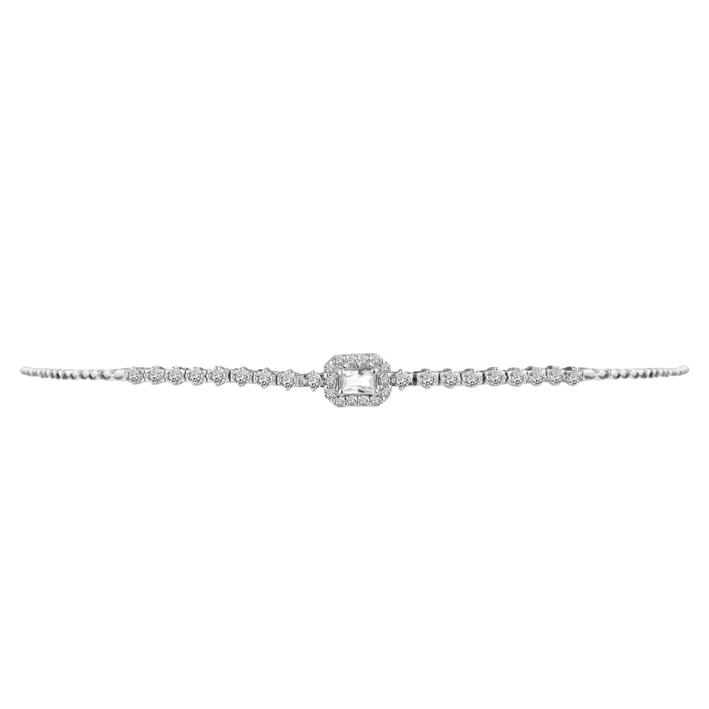 Special offer Classic Summer tennis Diamond Bracelet in 18k White gold - S-N052SB