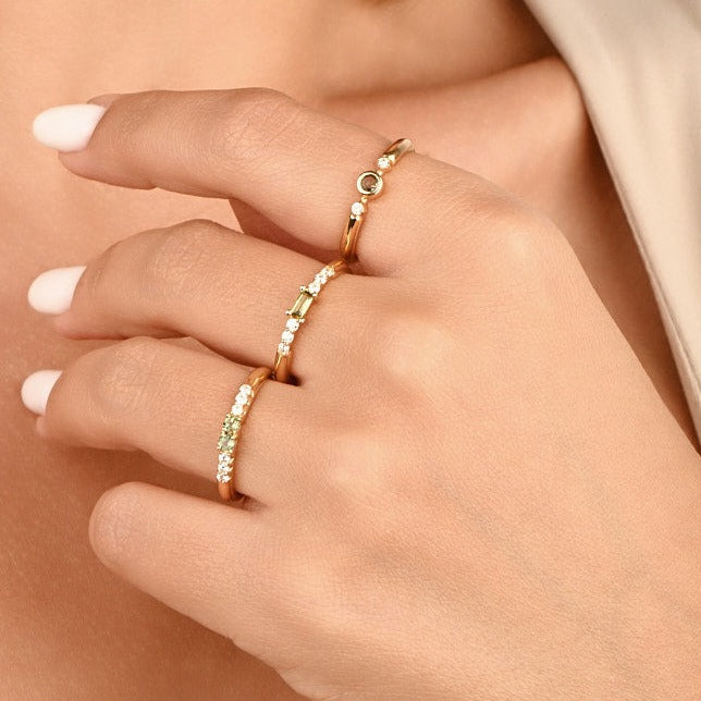 خاتم ذهب عيار 18 قيراط المجموعه الصيفية / الماظ متوفره باللون أصفر