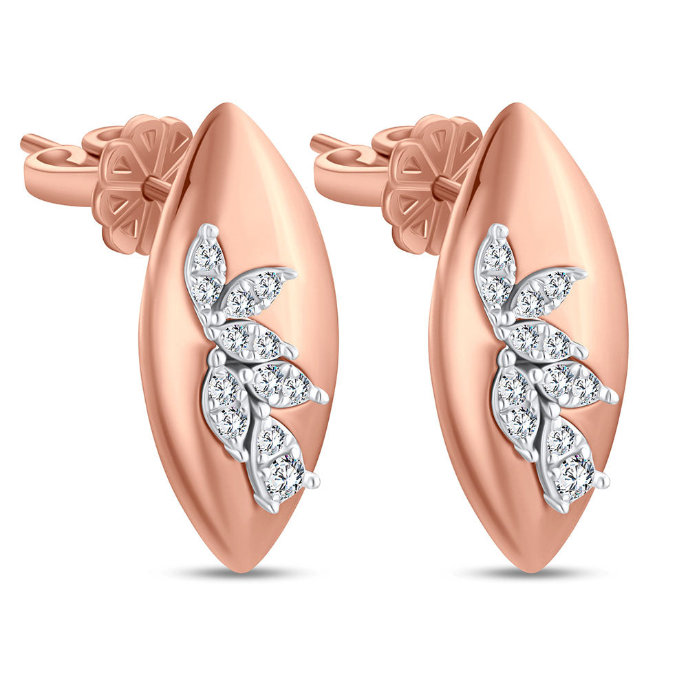 18k Rose gold Diamond Earrings - S-H061ES