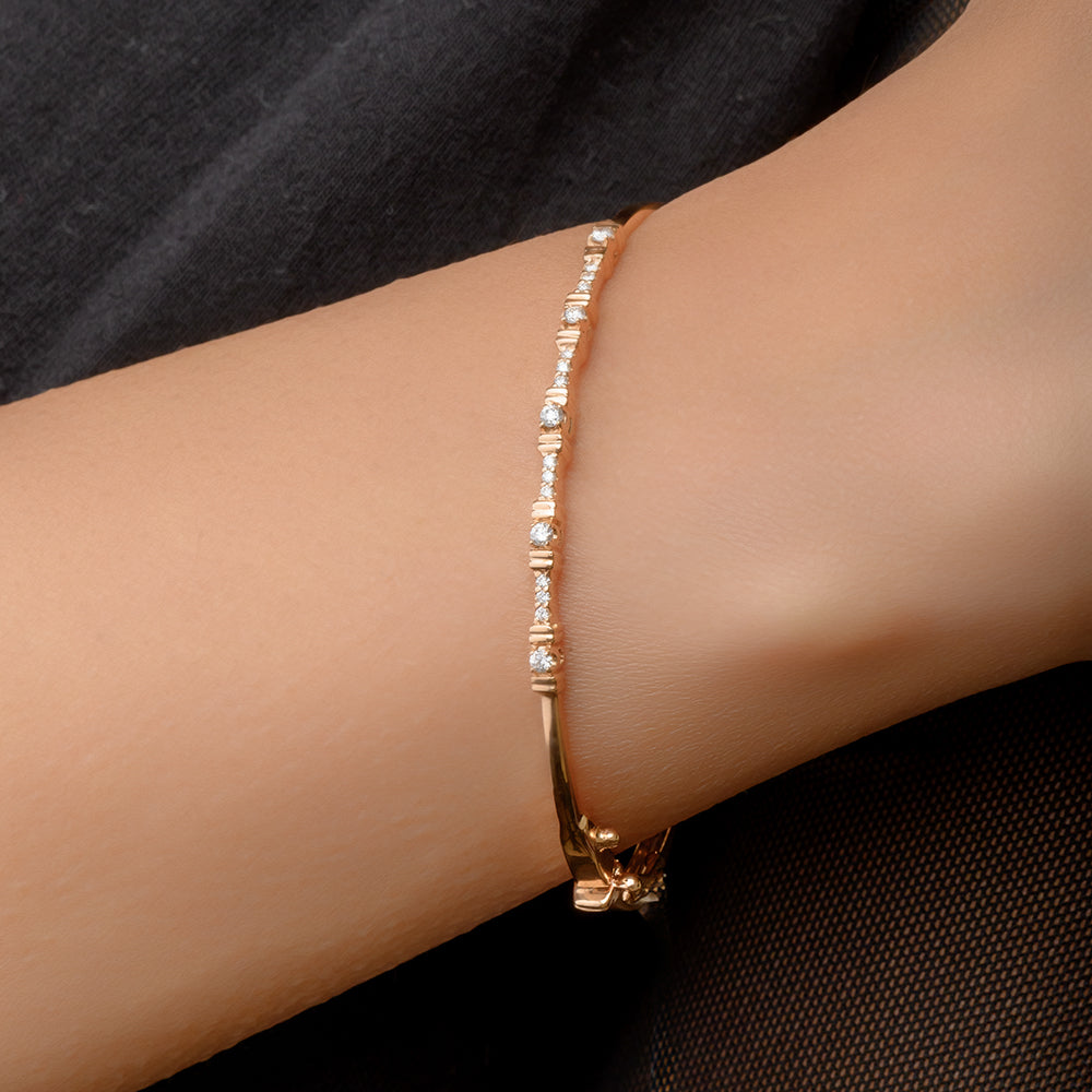 18K Rose Diamond Bangle  - S-B330S