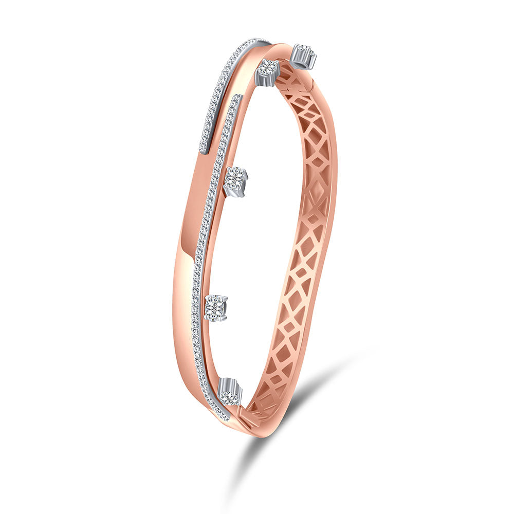 18k Rose gold Diamond Bangles - S-B348X