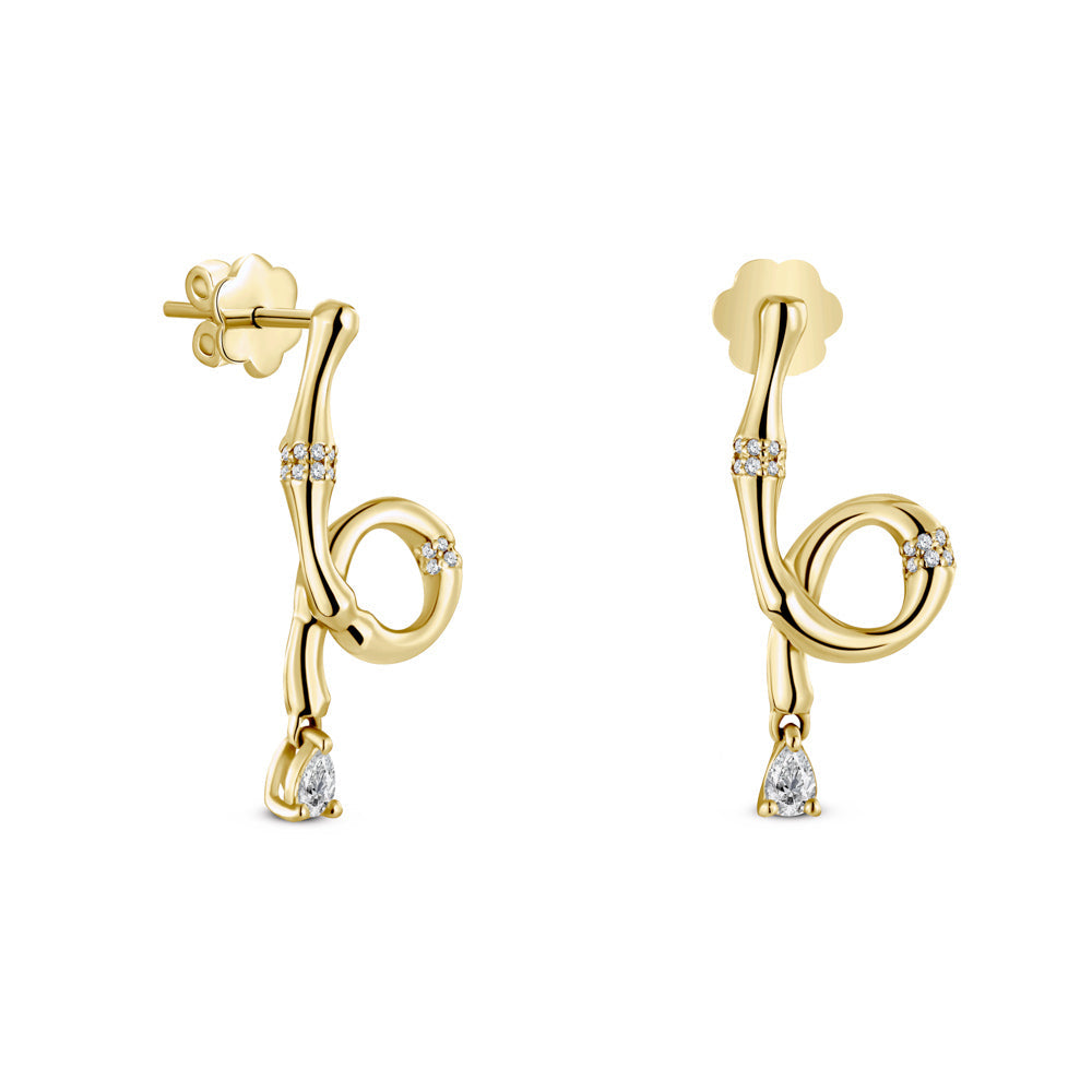 18K Yellow Gold Diamond Earring - S-E234SB