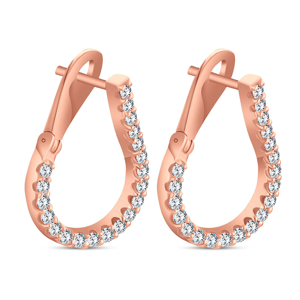 18k Rose gold Diamond Earrings - S-E299S