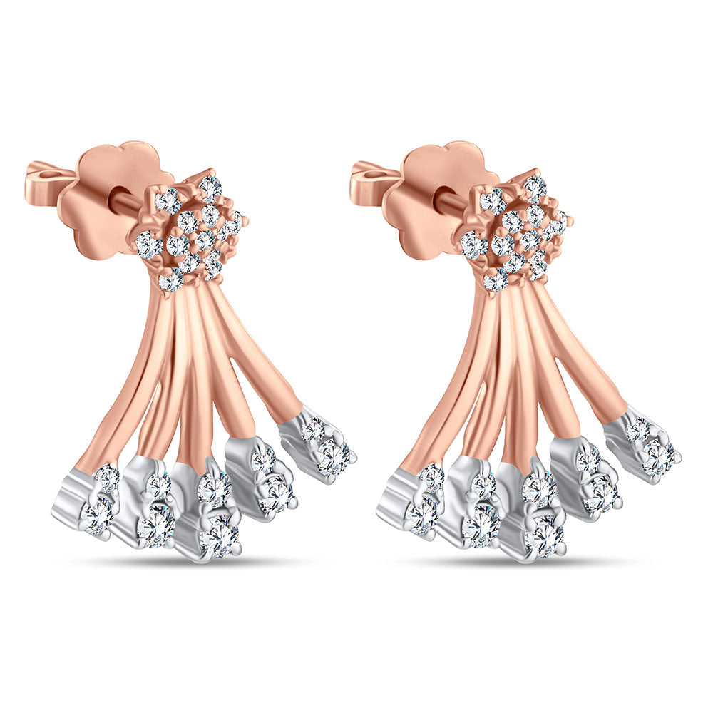 18k Rose gold Diamond Earrings - S-H060ES