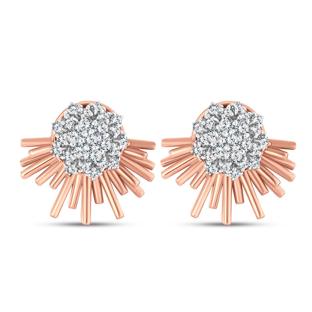18k Rose gold Diamond Earrings - S-H062ES