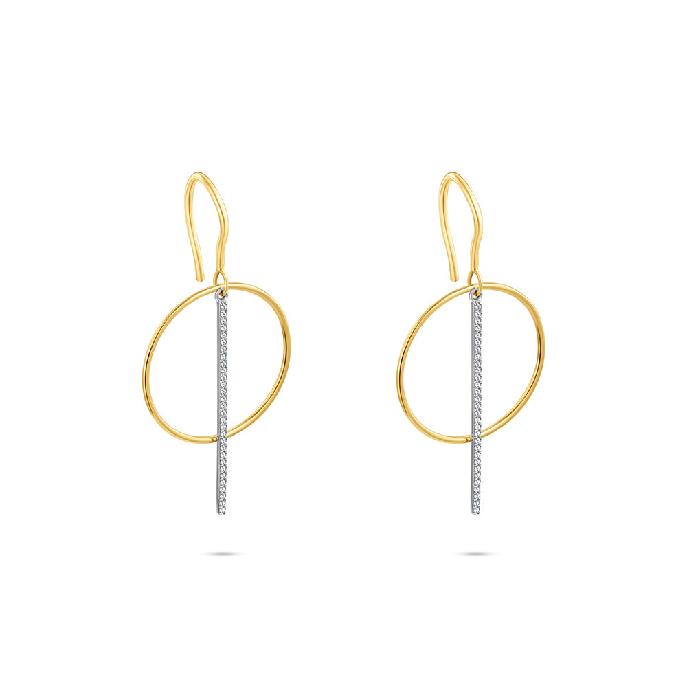 18k Yellow gold Diamond Earrings - S-H067ES