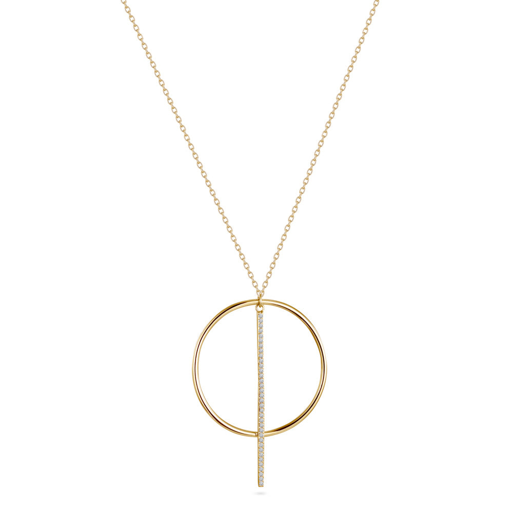 18k Yellow gold Diamond Necklaces - S-H067PS
