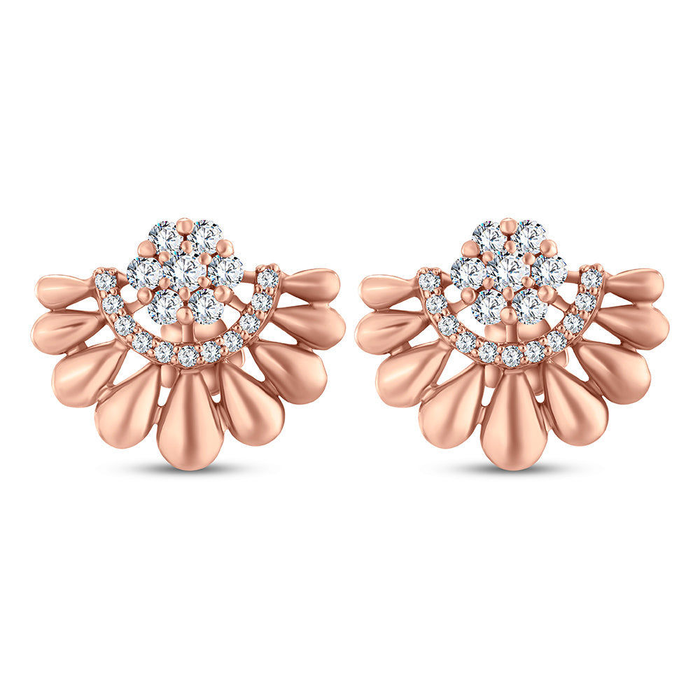 18k Rose gold Diamond Earrings - S-H068ES