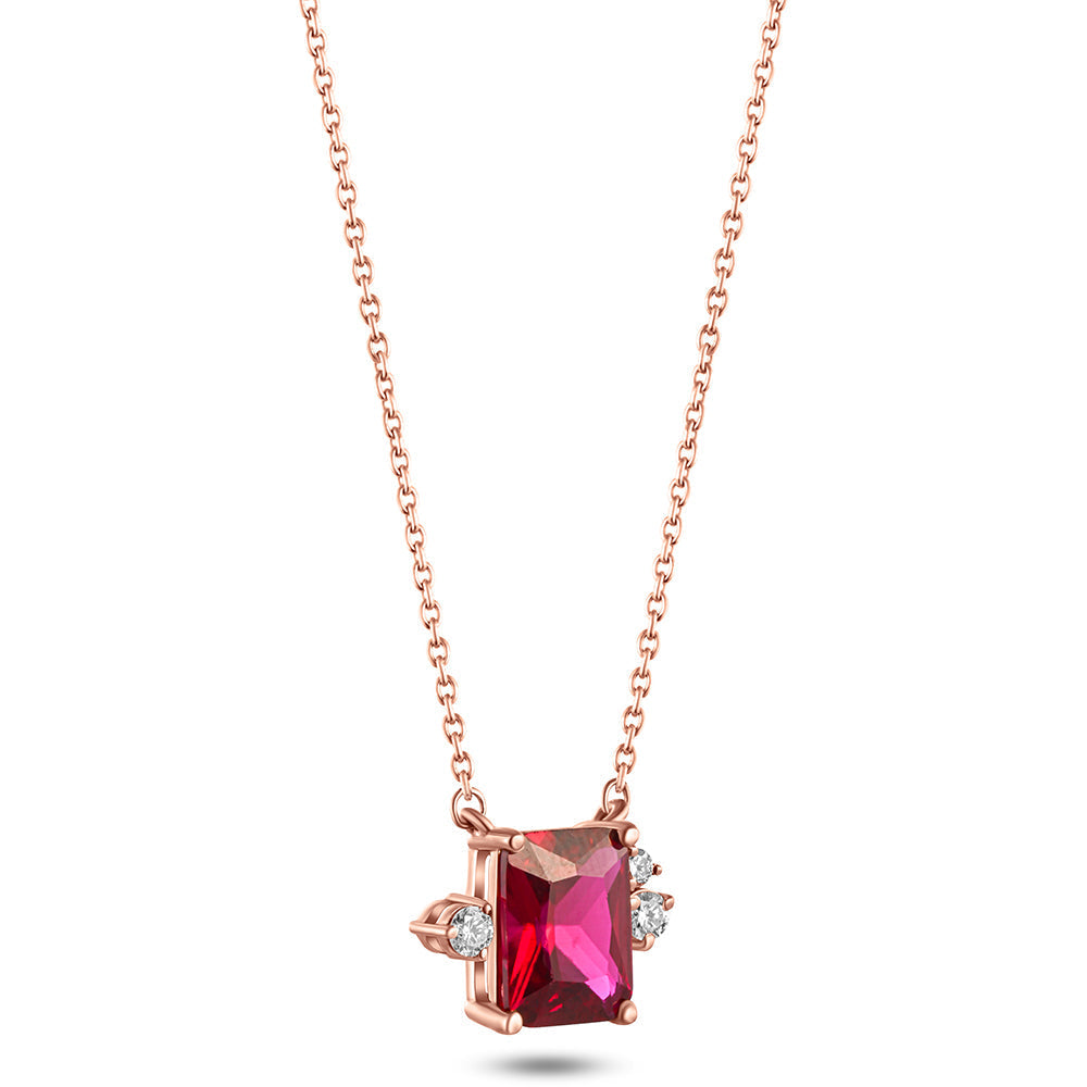 18K Belov'd Diamond Necklace Ruby Stone - S-H072PS