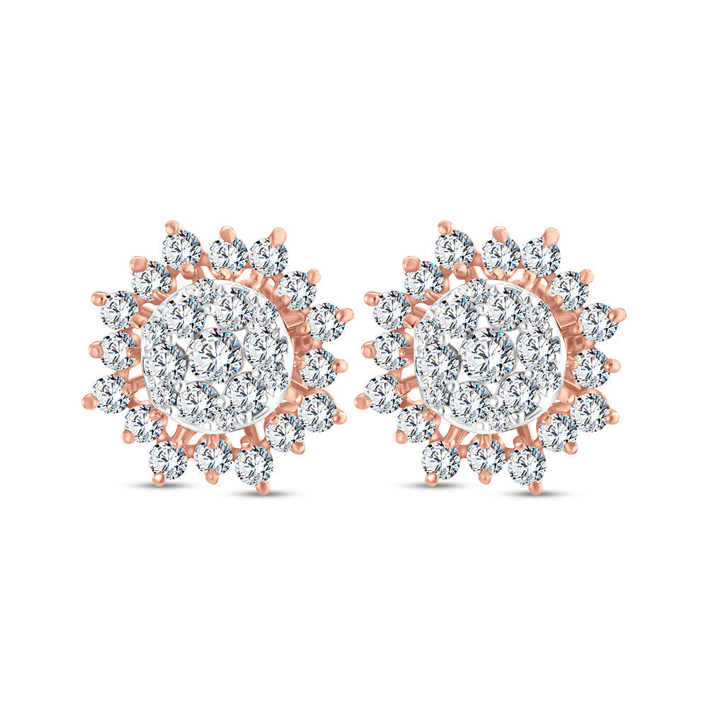 18k Rose gold Diamond Earrings - S-H076ES