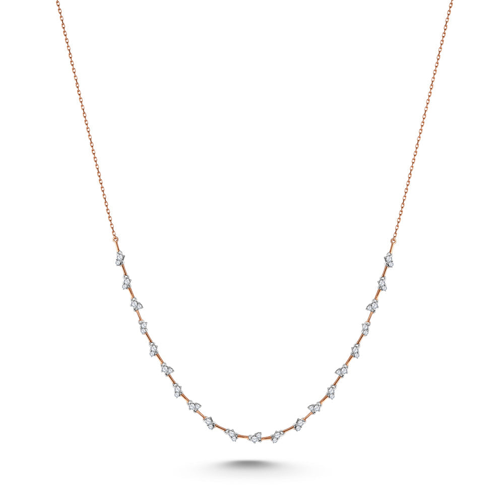 Special offer 18K Rose gold Diamond Necklace - S-N065S