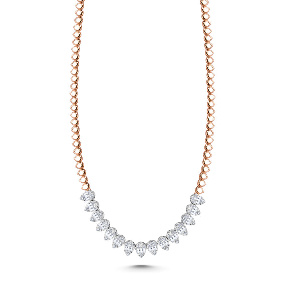 18K Rose gold Diamond Necklace - S-N067S