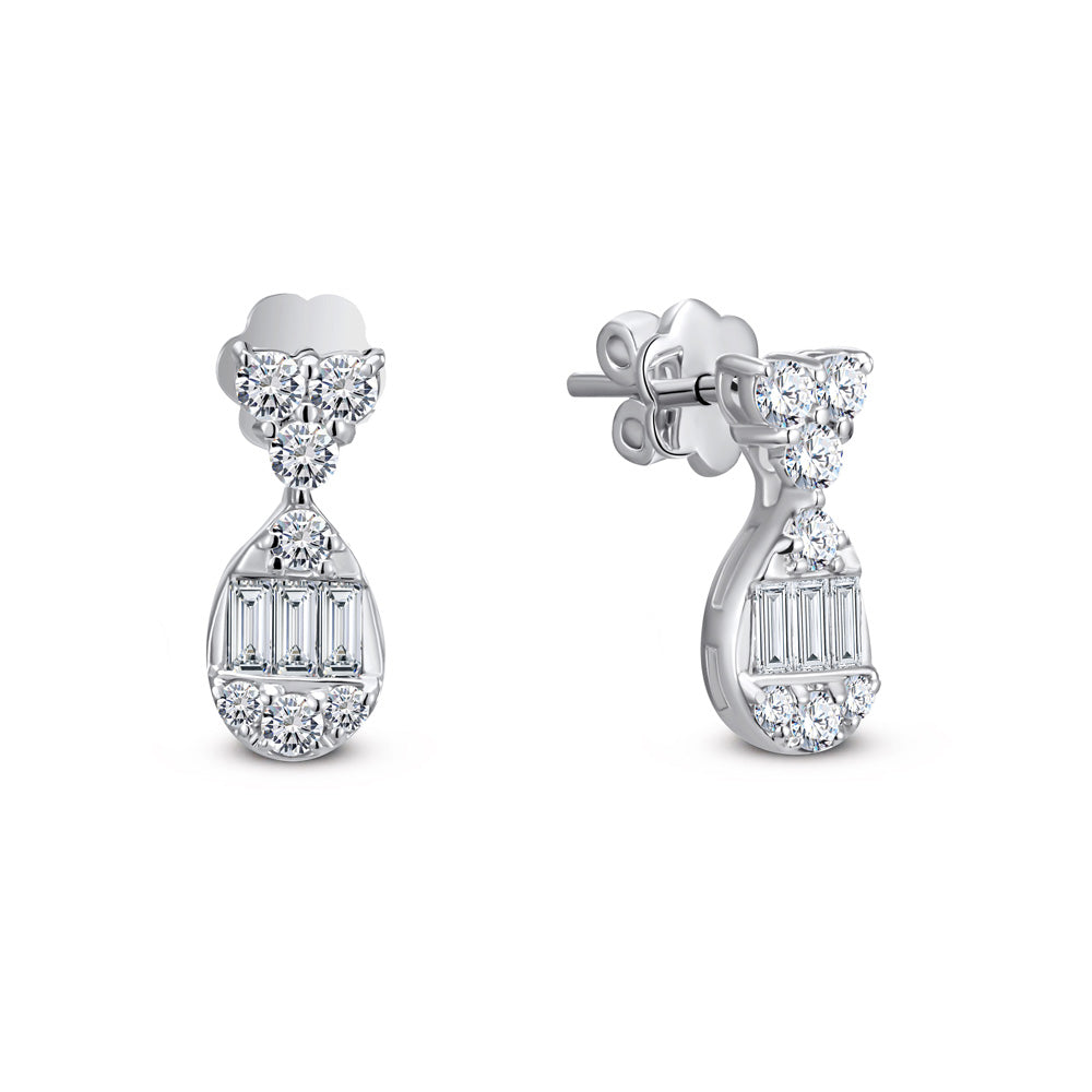 Special offer 18K White gold Diamond Earring - S-N079SE