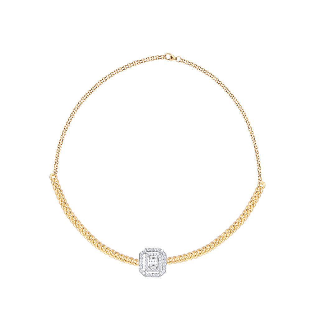 Special offer 18K Yellow gold Diamond Choker - S-P280S