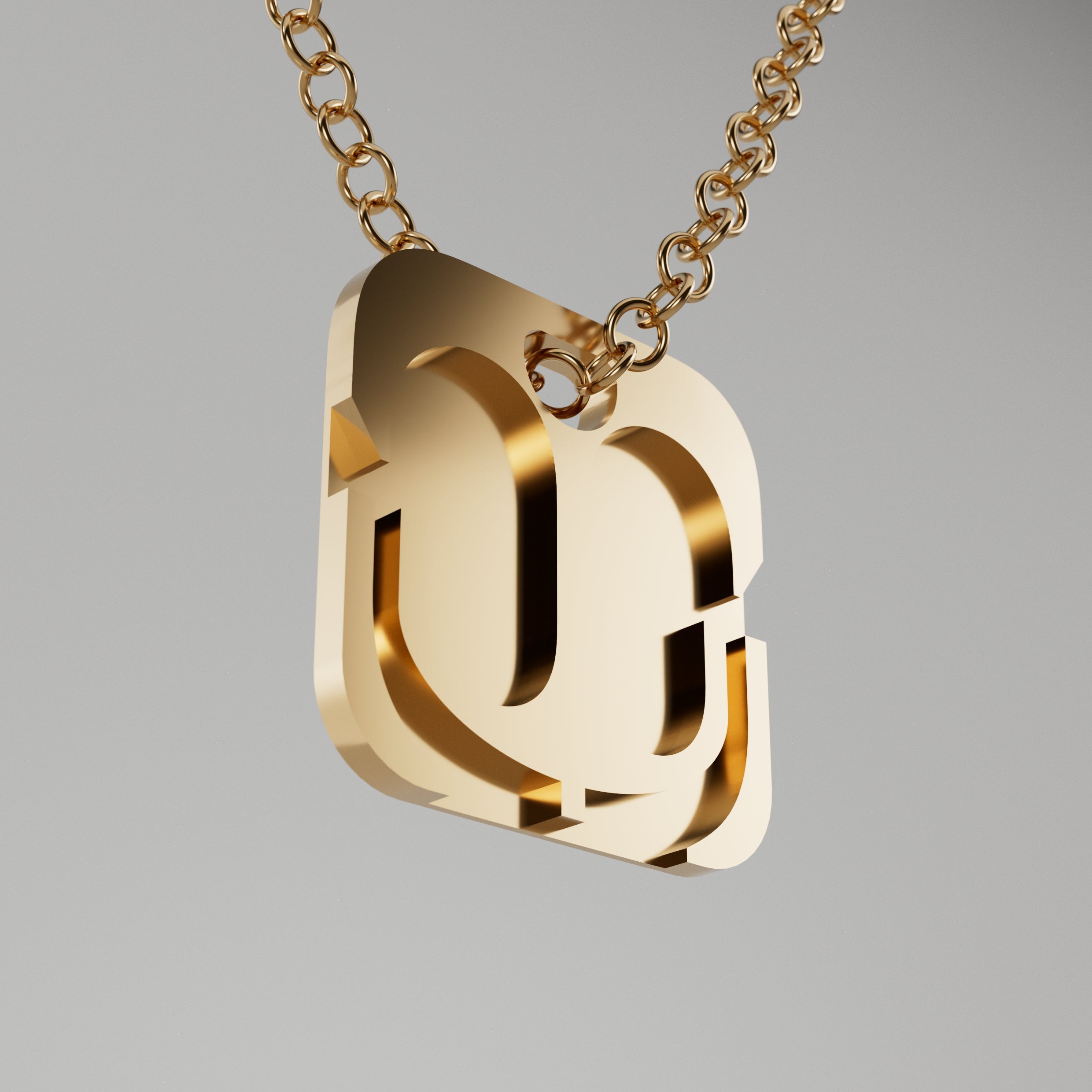 18K Gold Whistle Pendant with Diamonds