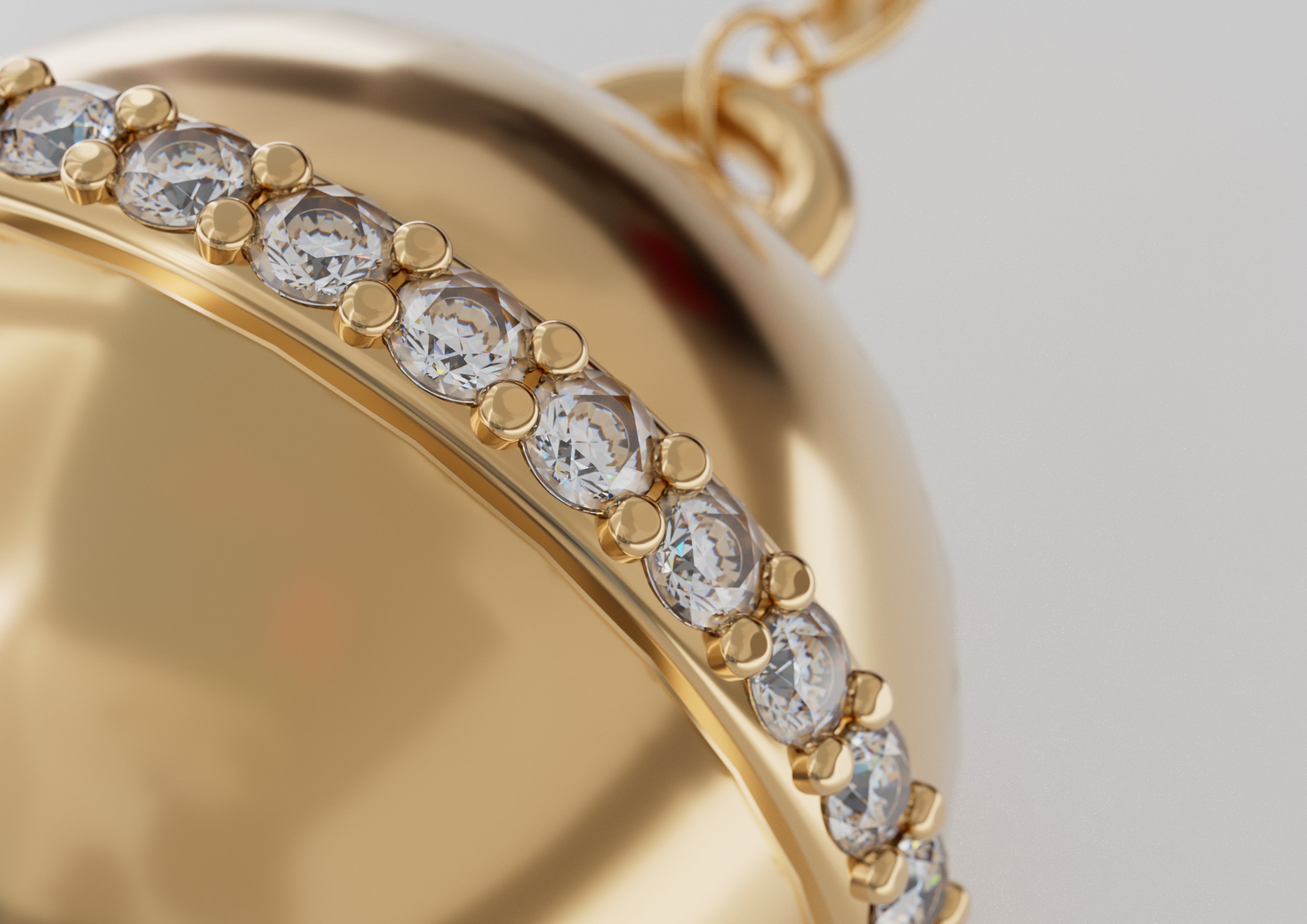 18K Gold Lollipop with Diamond Rim