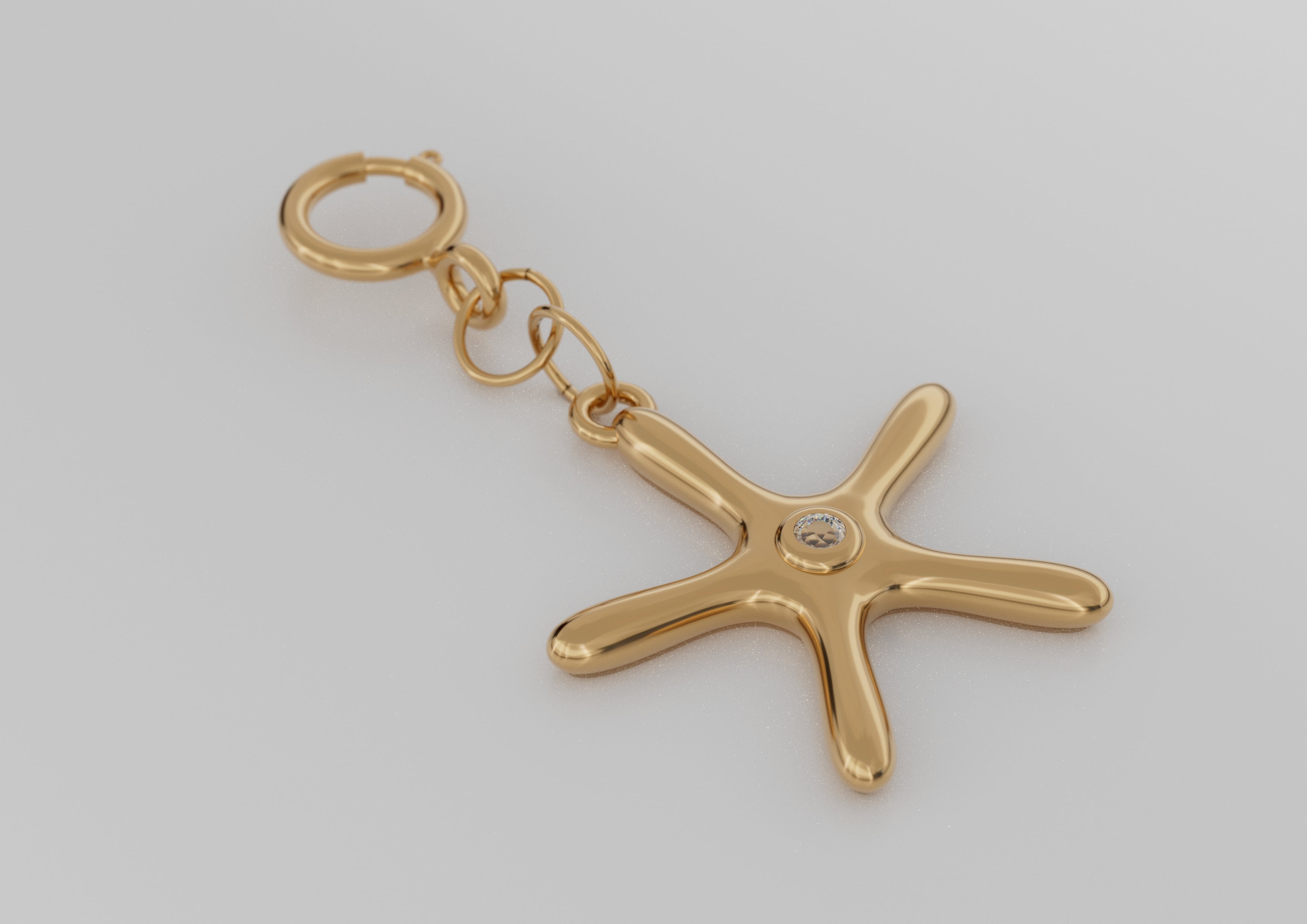 18K Gold G Star with Diamond