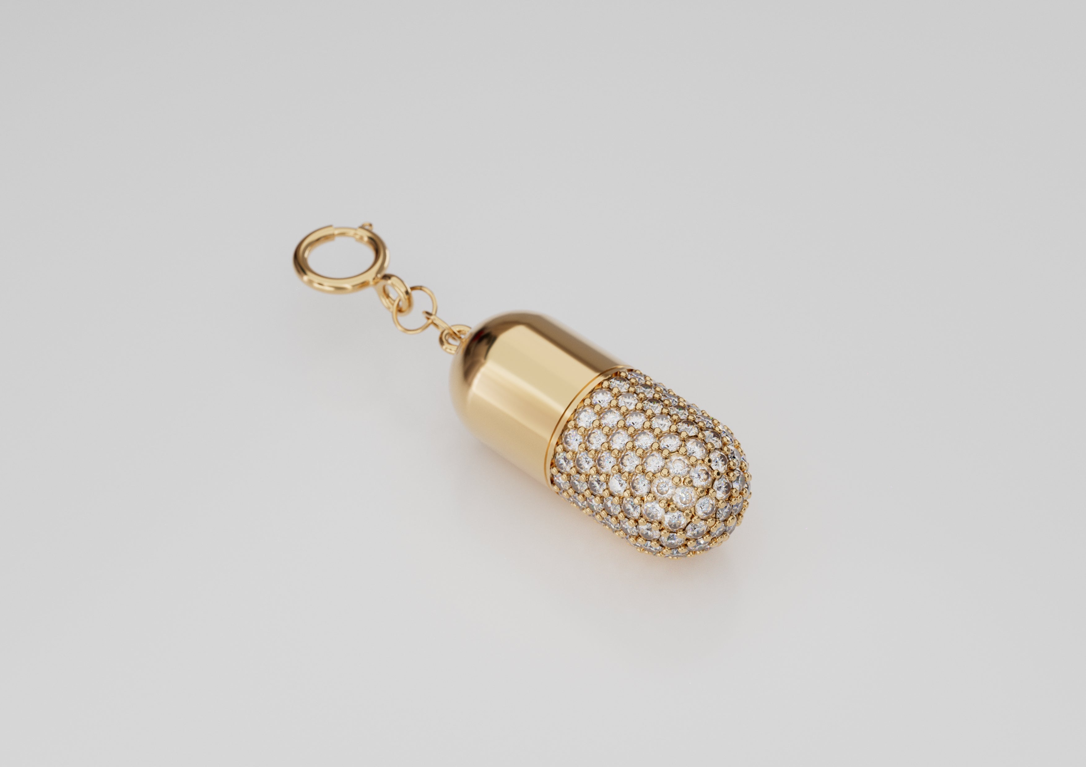 18k Gold Pill Encrusted with Diamonds