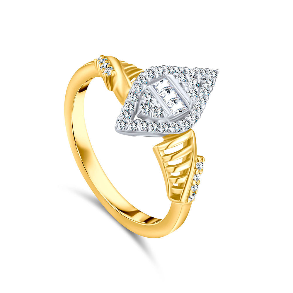 18k Yellow gold Diamond Rings - S-R420S