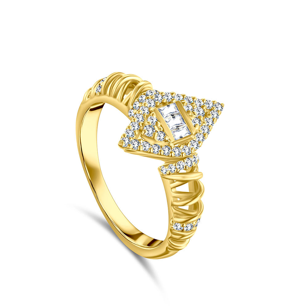 18k Yellow gold Diamond Rings - S-R423S