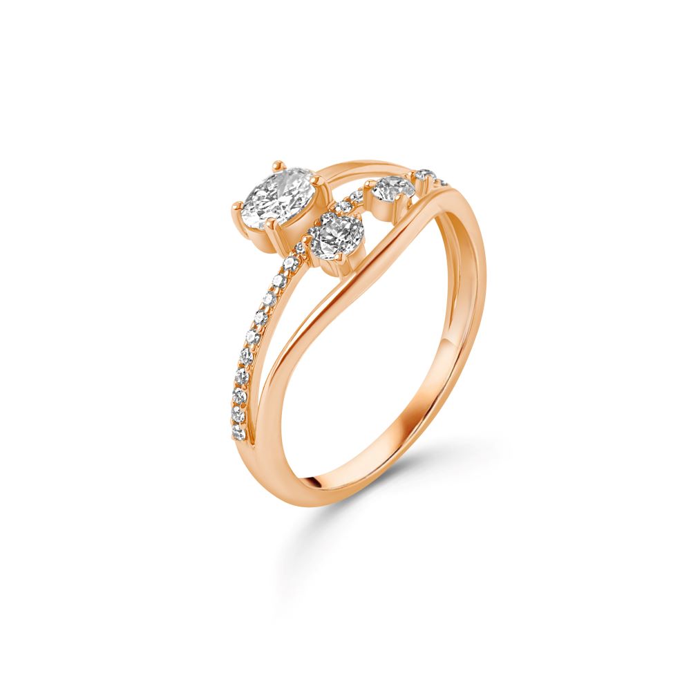 18k Rose Gold Diamond Rings - S-R466S