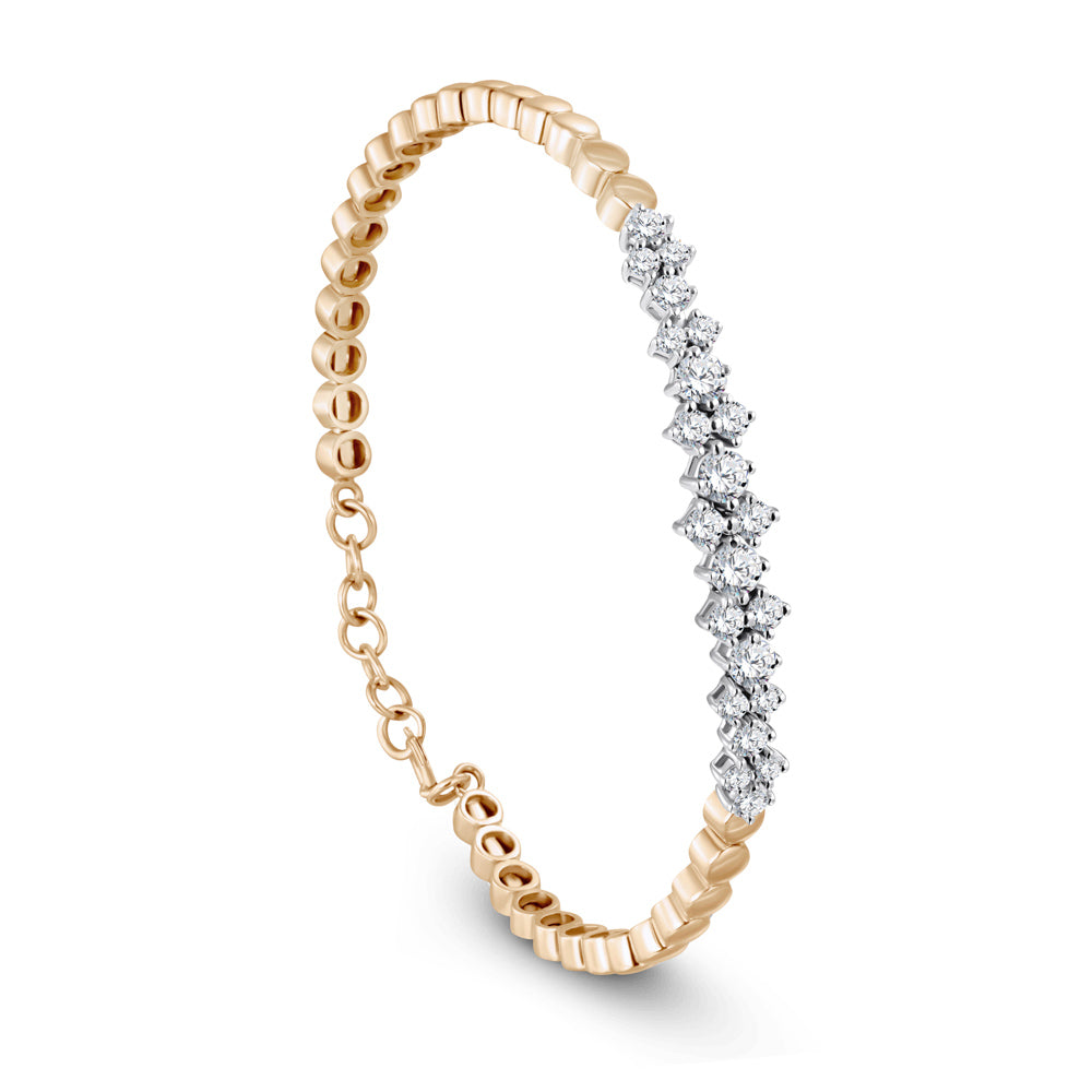 18K Rose Gold Diamond Bangle - S-X116B