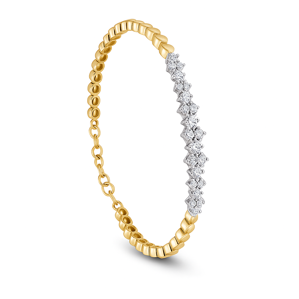 18K Yellow Gold Diamond Bangle - S-X116B