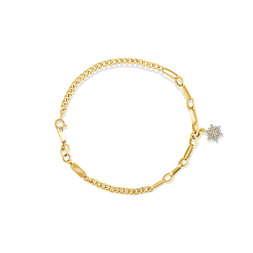 18K Yellow Gold Diamond Bracelet - S-X124B