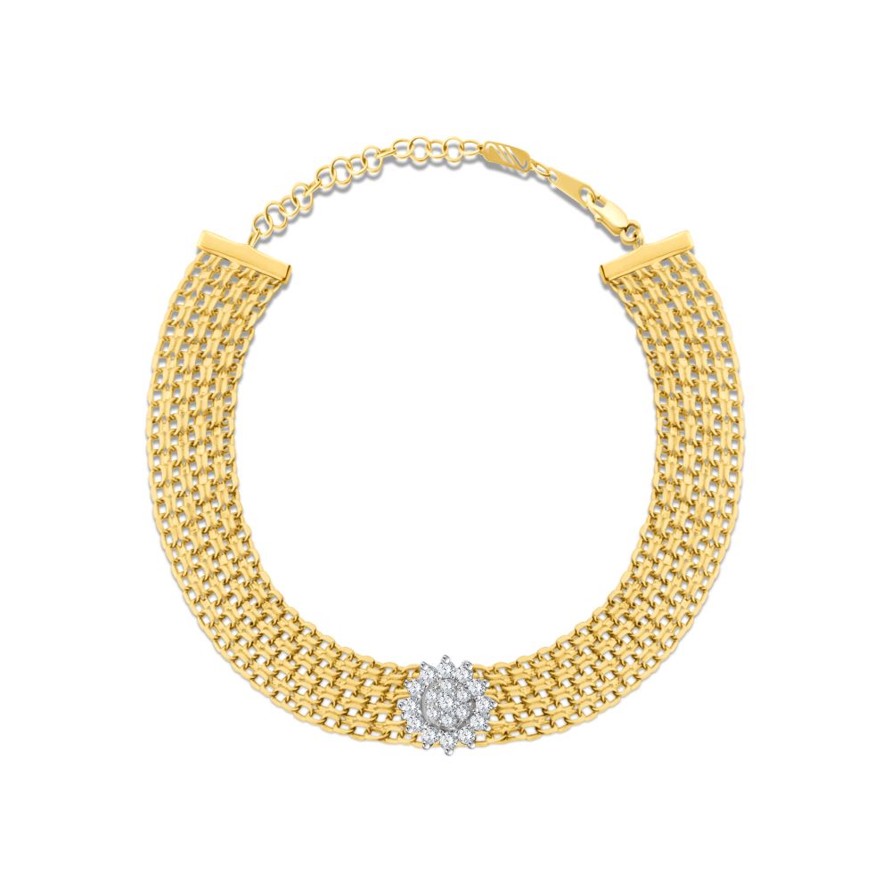 Magnificent Central Diamond Bracelet in Yellow gold - S-X130B