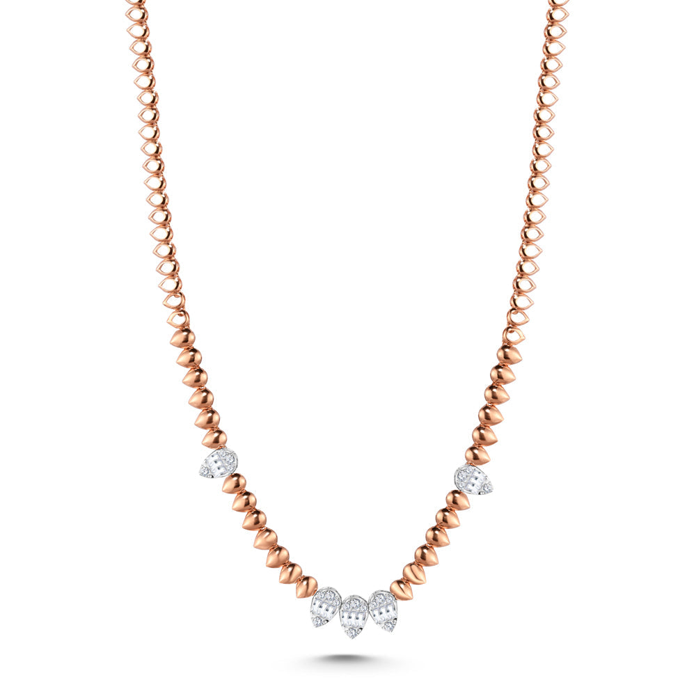 18K Rose gold Diamond Necklace - S-X144N