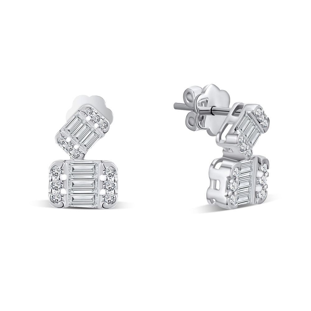Special offer 18K White gold Diamond Earring - S-X163E