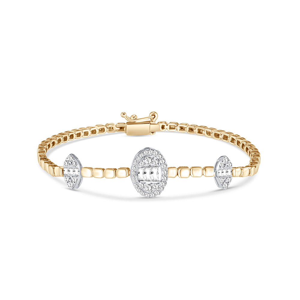 18K Yellow Gold Diamond Bracelet - S-X194B